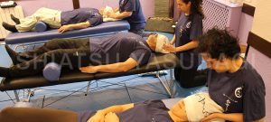 Shiatsu Curso práctica con con Pañuelo, Tenugui. Shiatsu Escuela